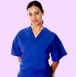 Certified Nursing Assistant Wearing Scrub